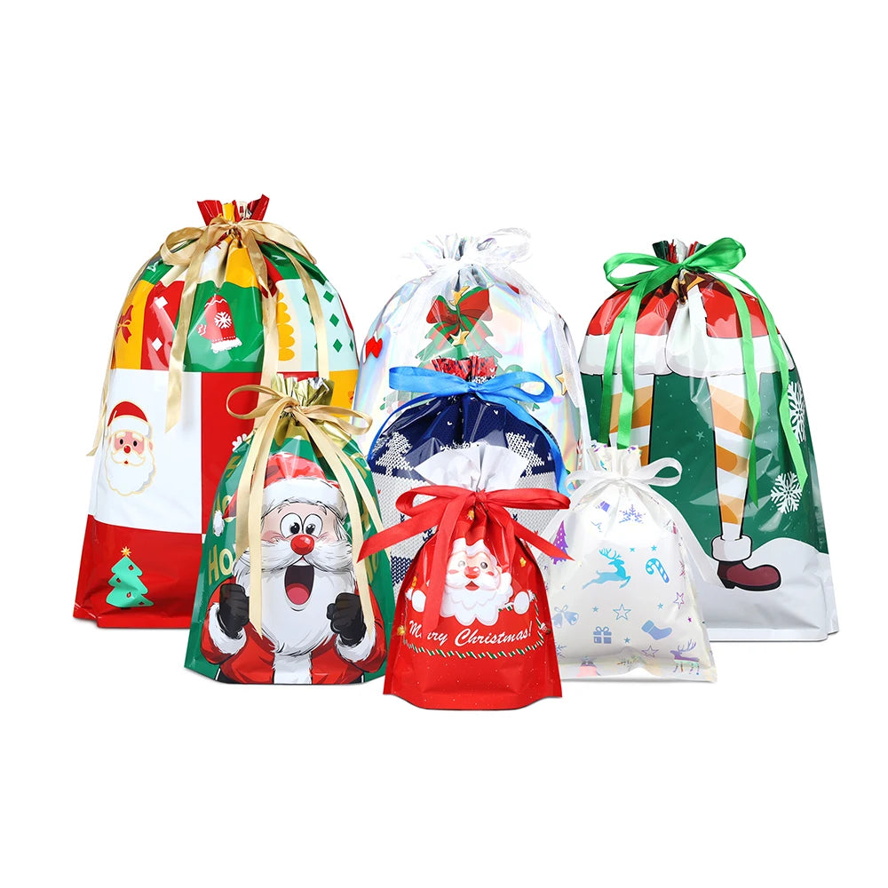 Christmas Drawstring Gift Bags — Pack of 20