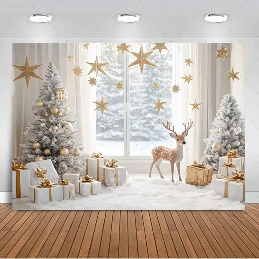 White Winter Christmas Photo Backdrop