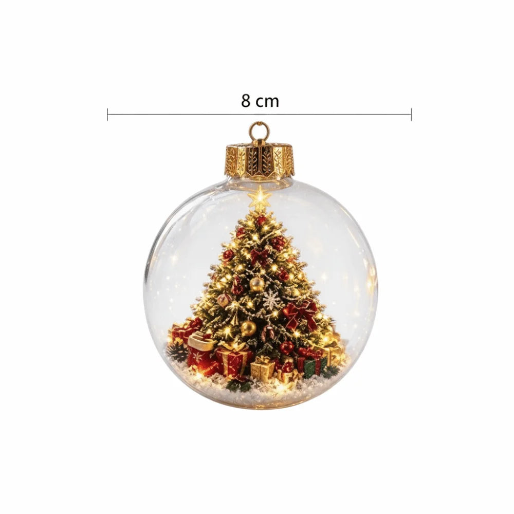 Clear Christmas Scene Ball Ornament