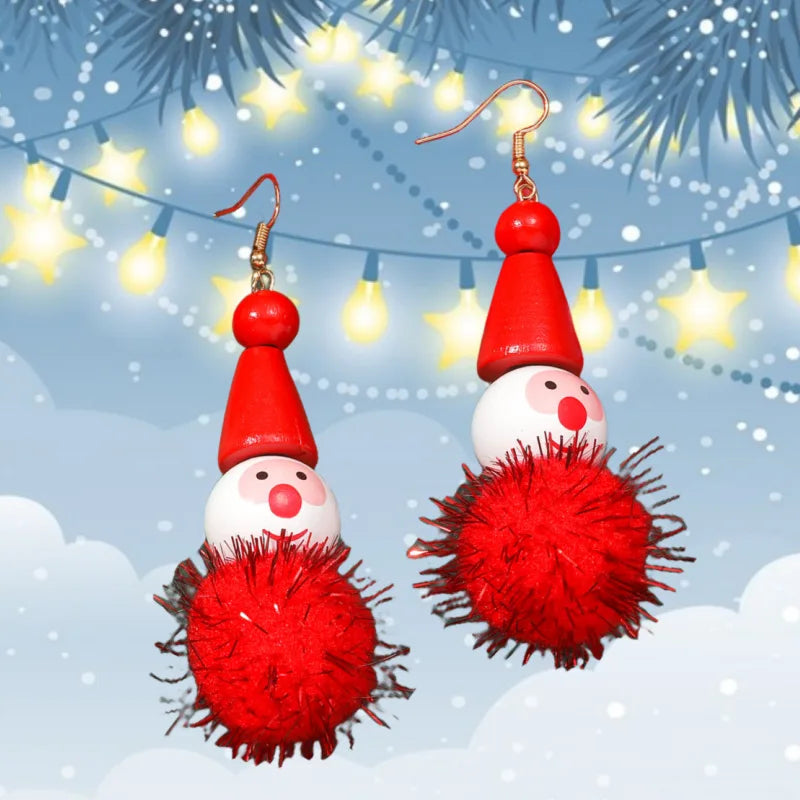 Christmas Bow & Tassel Drop Earrings