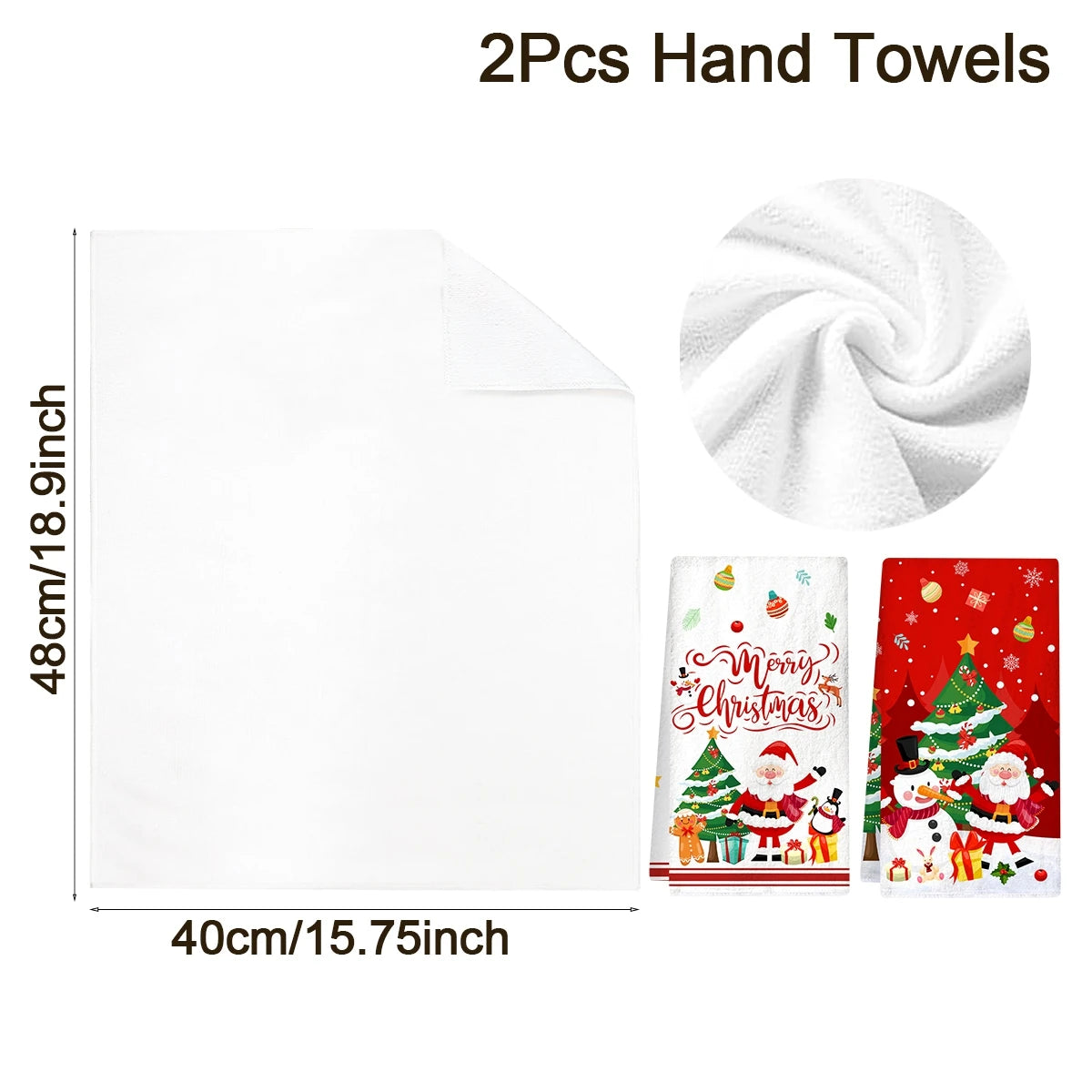 Santa Christmas Dish Towels — Set of 2