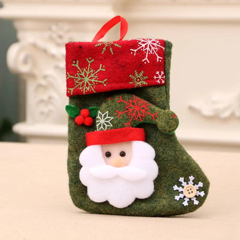 Mini 3D Christmas Stockings — Set of 6