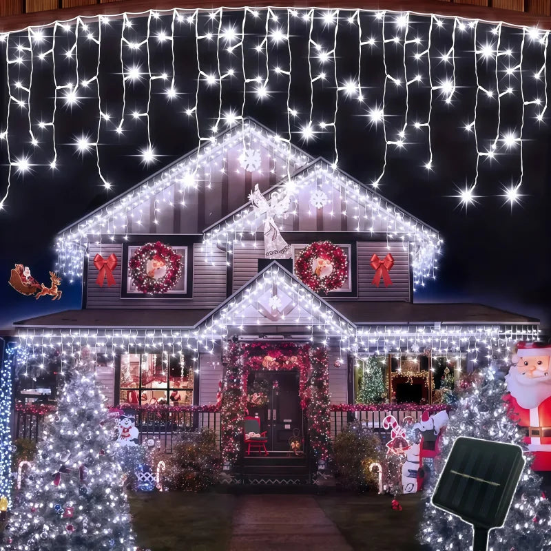 Solar Holiday Icicle Lights