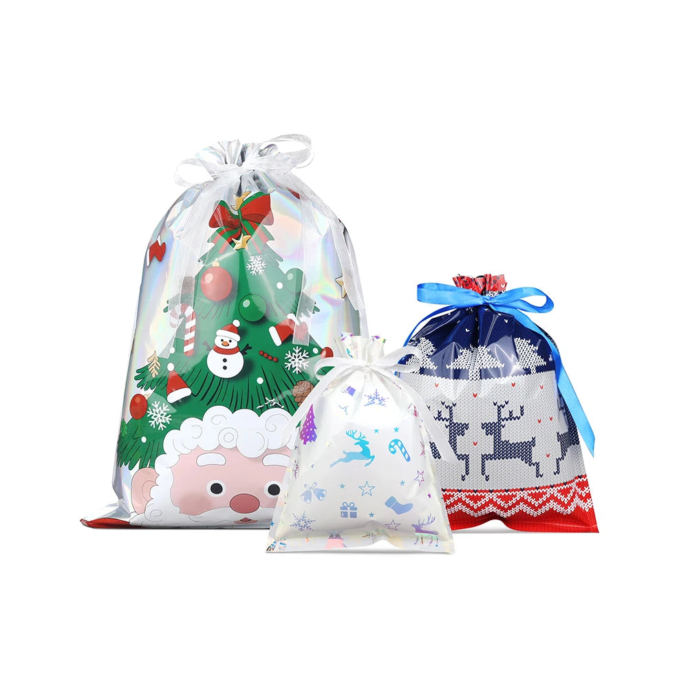 Christmas Drawstring Gift Bags — Pack of 20