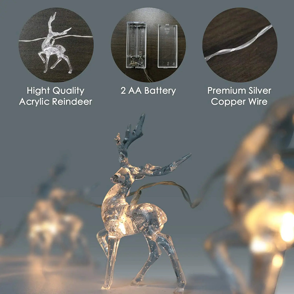 Reindeer String Lights — 1.5 m