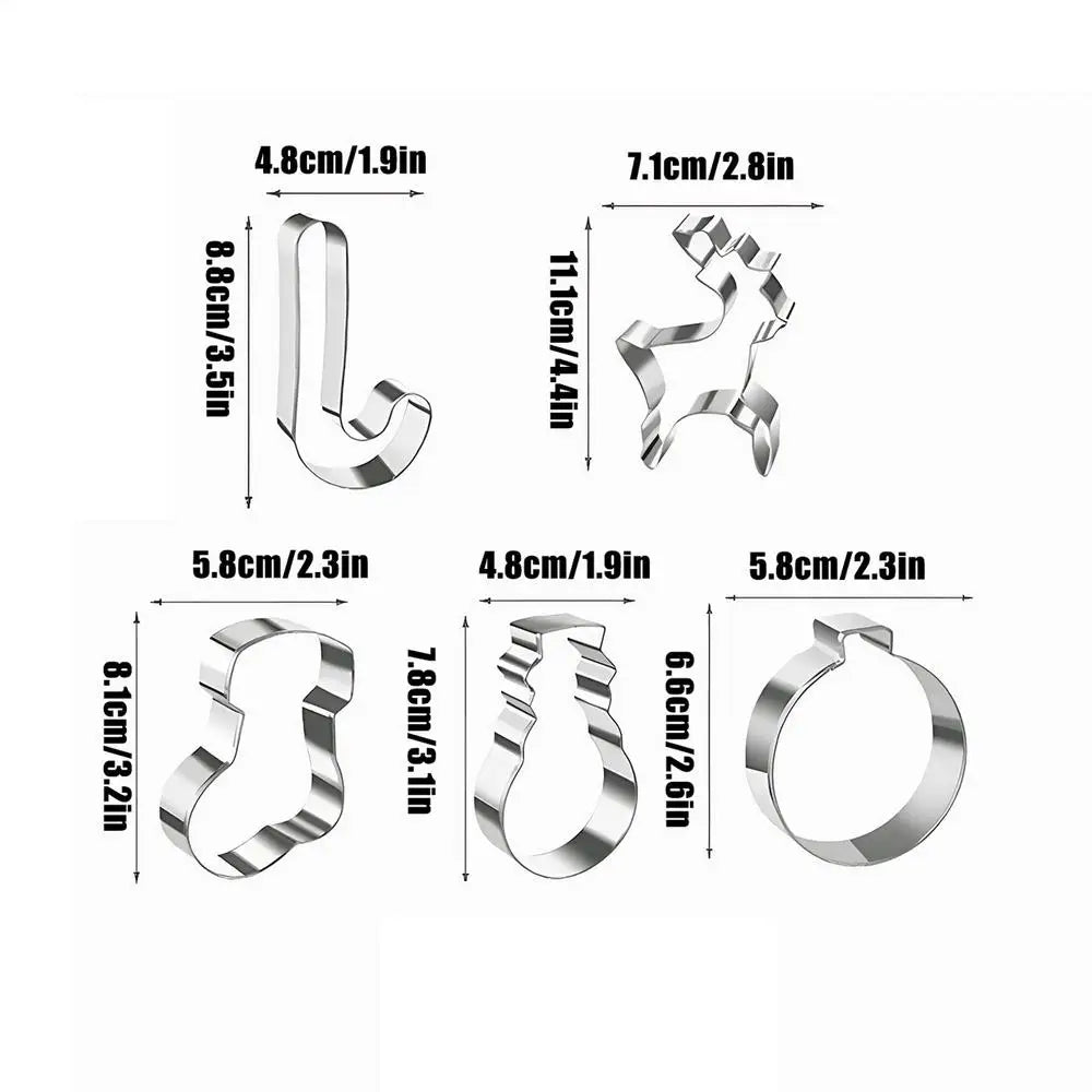 Christmas Cookie Cutters — Six-Piece Steel Set