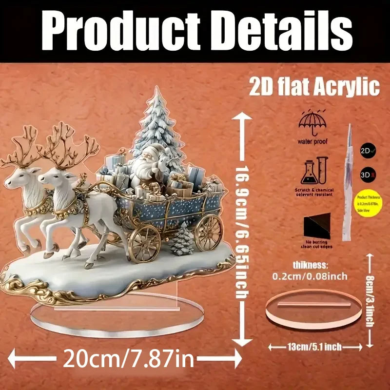 Santa and Reindeer Sleigh Table Decoration