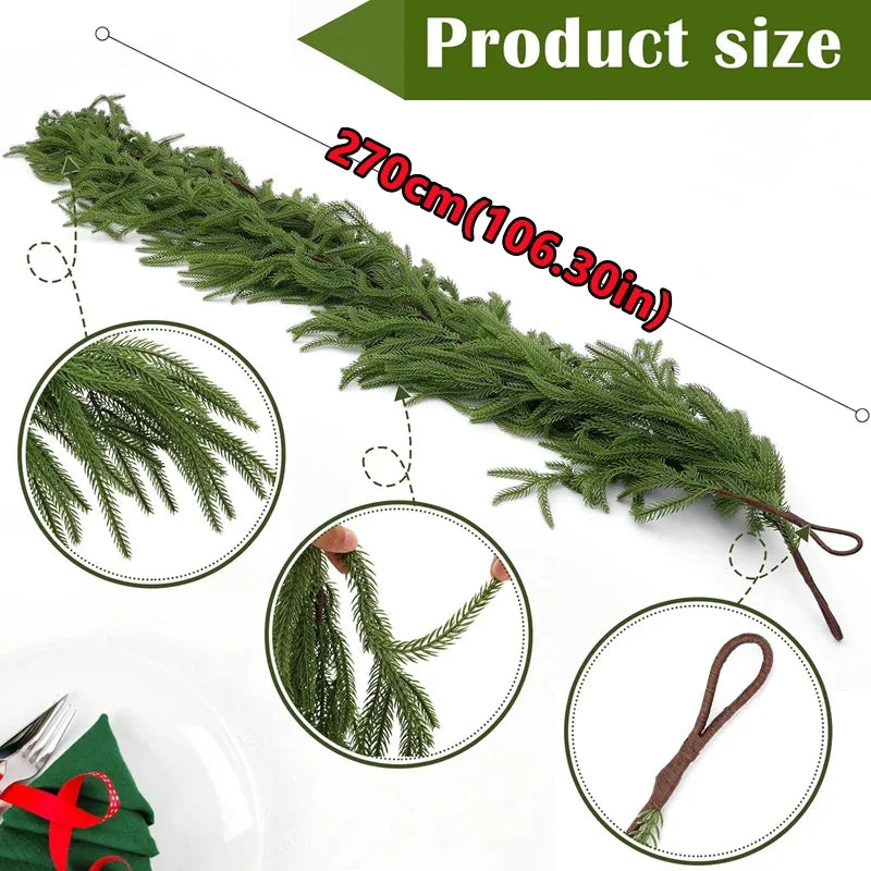 Lighted Norfolk-Style Pine Garland