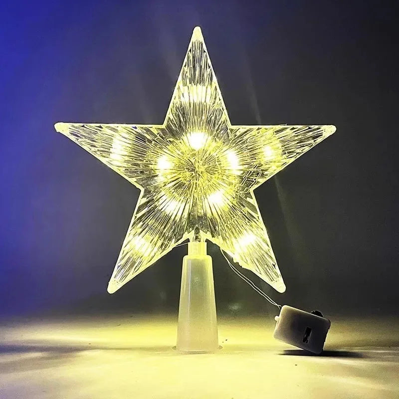 Glitter Star Christmas Tree Topper — 15 cm