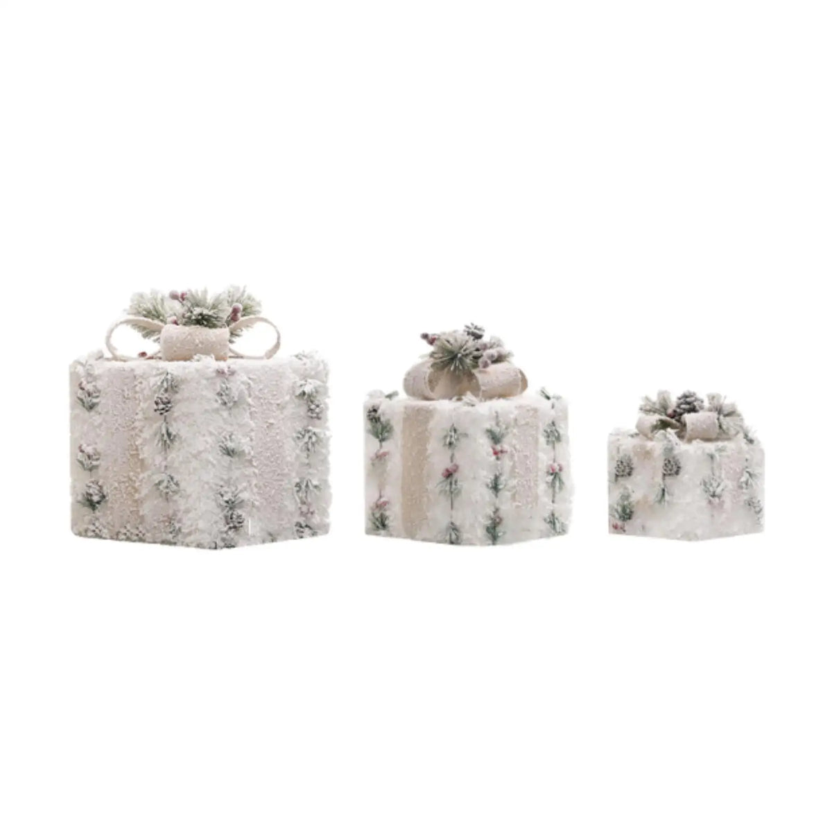 Bow-Topped Lighted Christmas Gift Boxes