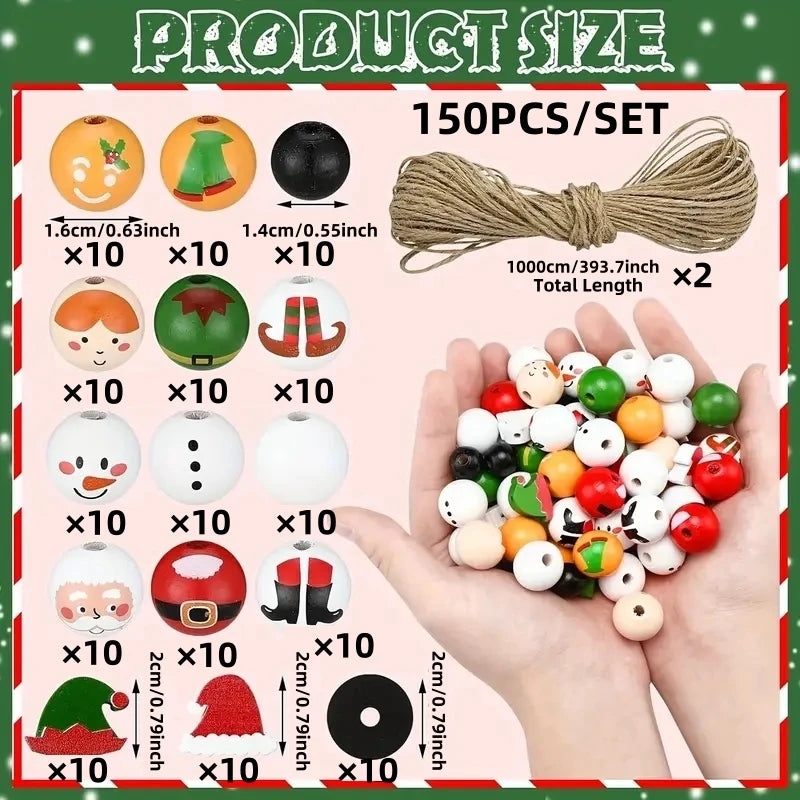 Christmas Character Wooden Bead Craft Set