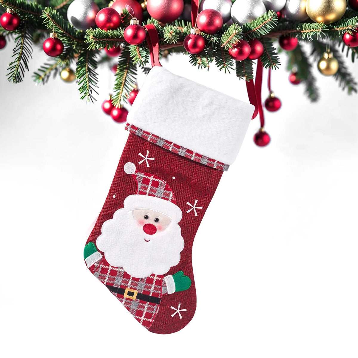 Embroidered Christmas Character Stocking