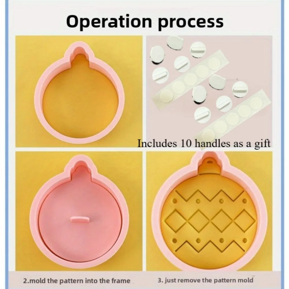 Christmas Ornament Cookie Cutter & Stamp Set — 11 Pieces