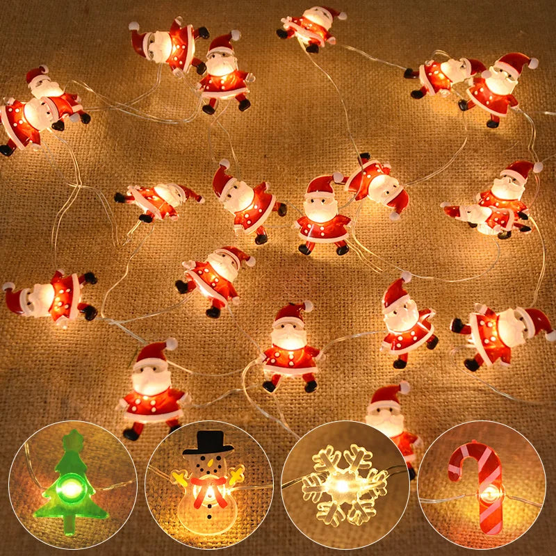 Christmas Character & Snowflake String Lights