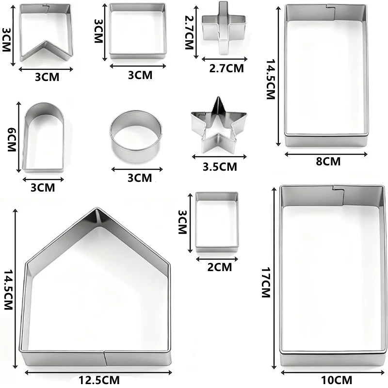 Gingerbread House Stainless-Steel Cookie Cutters