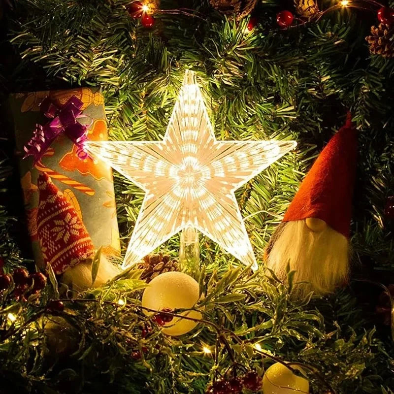 Glitter Star Christmas Tree Topper — 15 cm