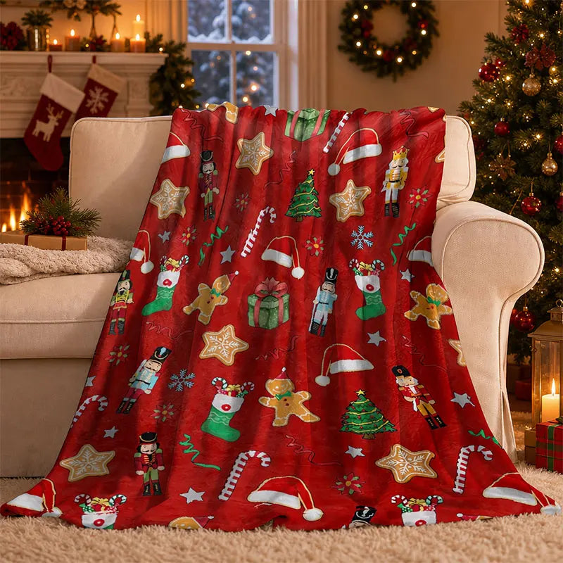 Gingerbread Christmas Fleece Throw