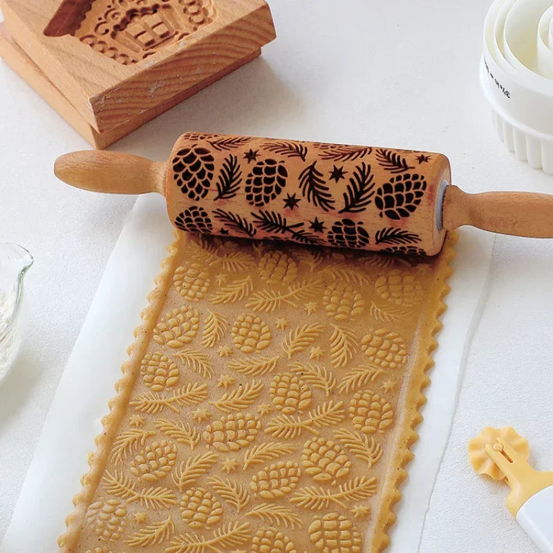 Pinecone & Evergreen Embossing Rolling Pin