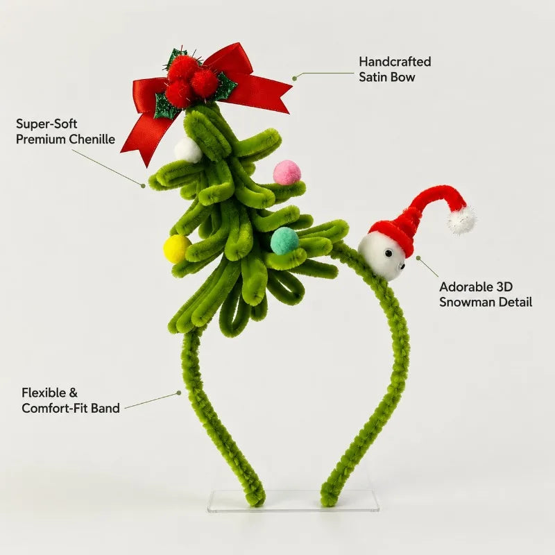 Christmas Tree Pom-Pom Headband