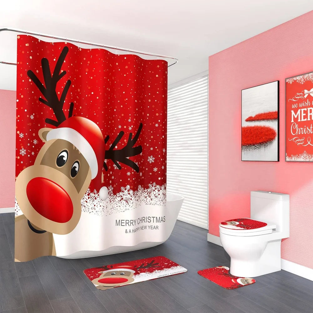 Christmas Bathroom Decor — 4-Piece Set