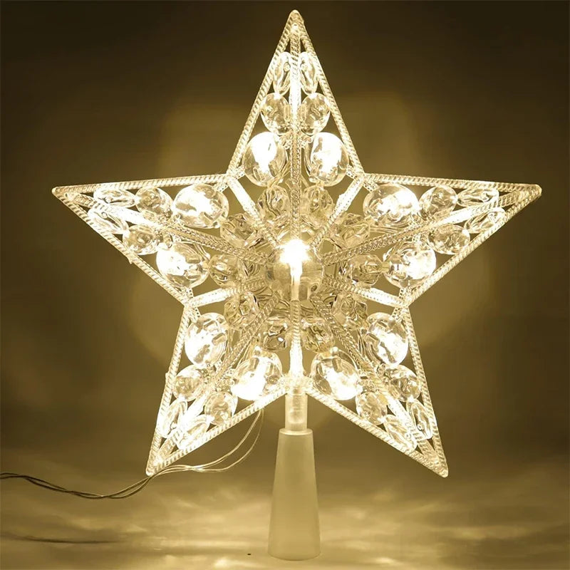 Glitter Star Christmas Tree Topper — 15 cm