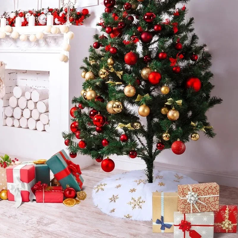 Mini Faux-Fur Sequin Tree Skirt — 15 in