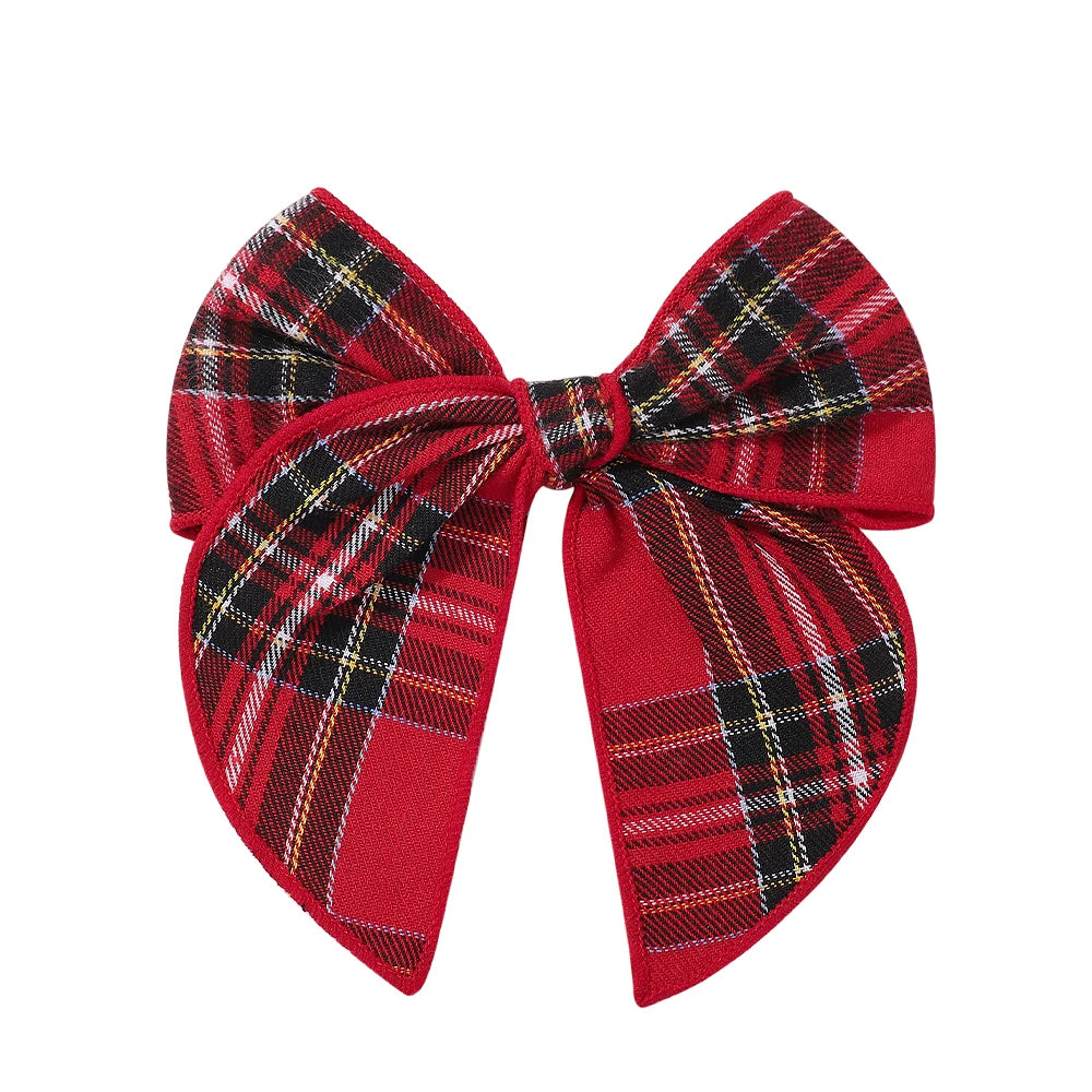 Tartan Bow Hair Accessories — Set of 32