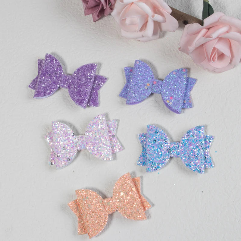 Sparkling Bow Hair Clips — Set of 5