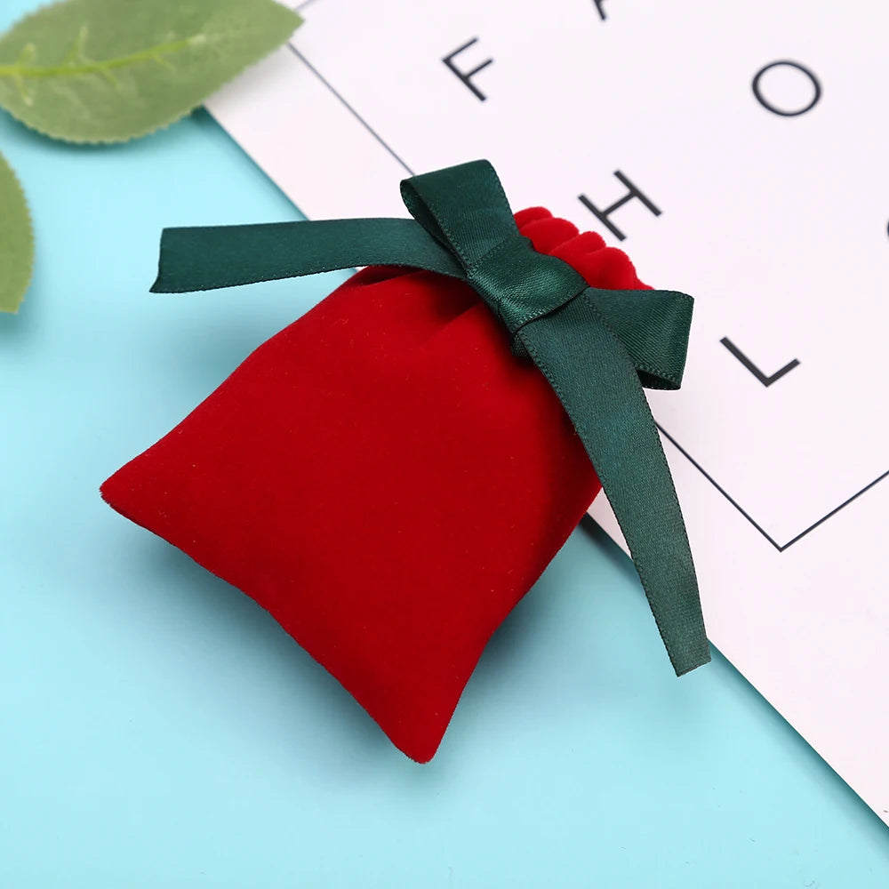 Red Velvet Gift Pouches — Pack of 10