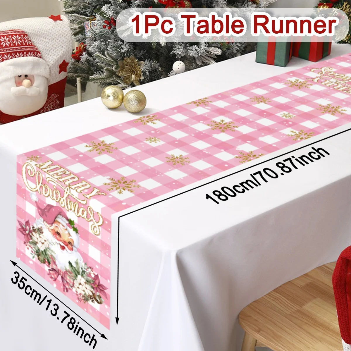 Santa & Holiday Motif Table Runner