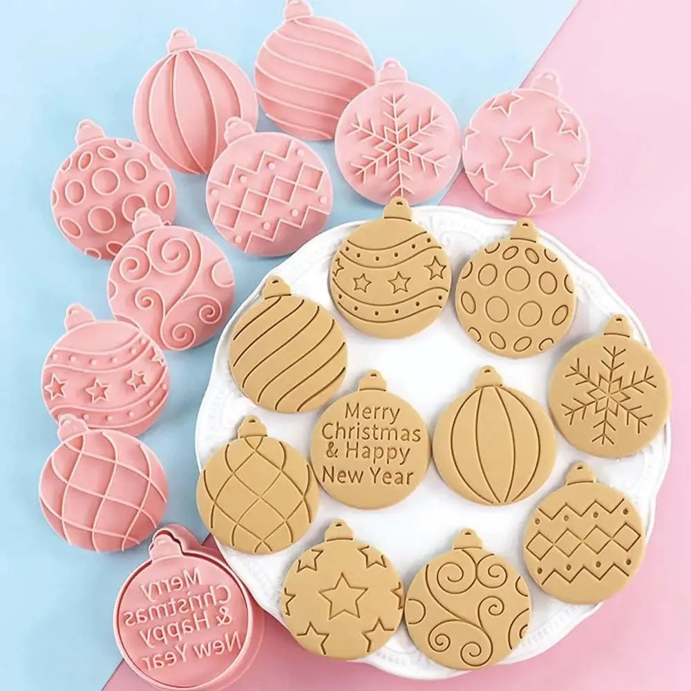 Christmas Ornament Cookie Cutter & Stamp Set — 11 Pieces