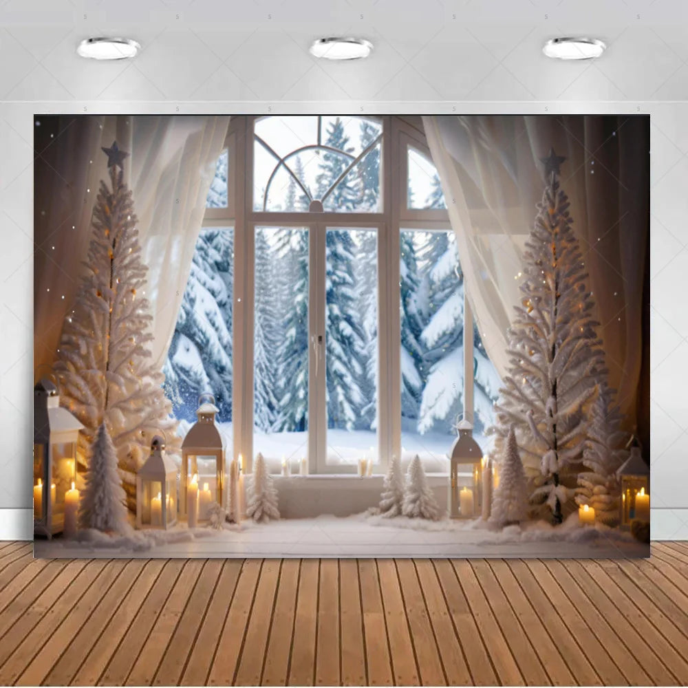 White Winter Christmas Photo Backdrop