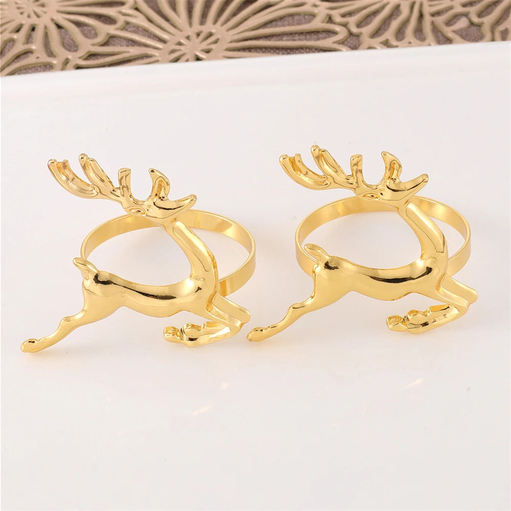 Gold-Tone Reindeer Napkin Ring