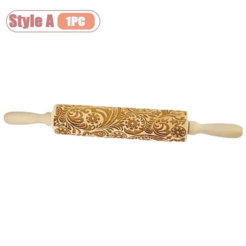 Snowflake Embossed Rolling Pin