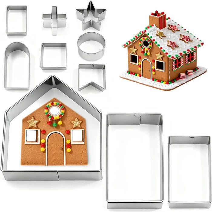 Gingerbread House Stainless-Steel Cookie Cutters