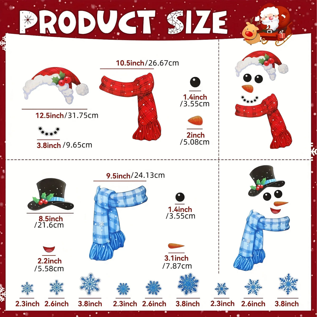 Snowman Christmas Magnet Set