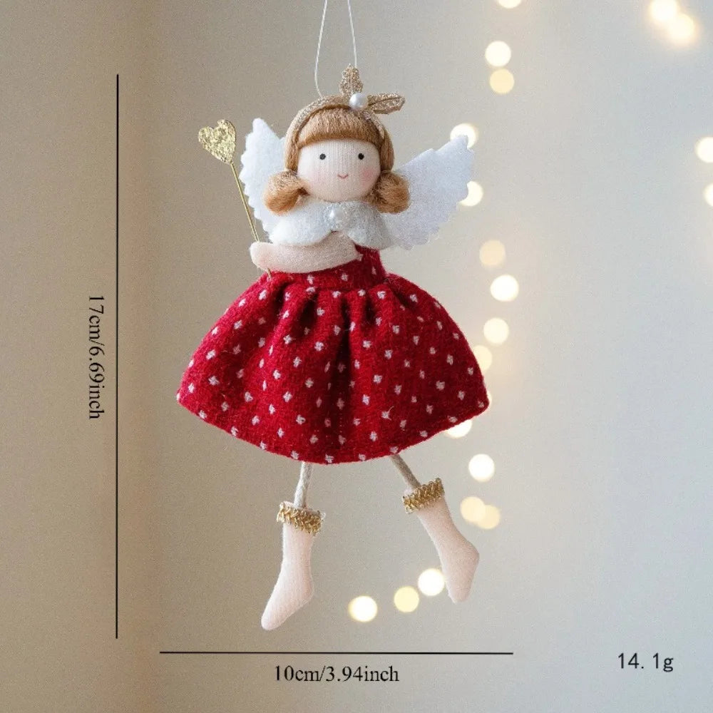 Plaid-Skirt Angel Ornaments — Set of 3