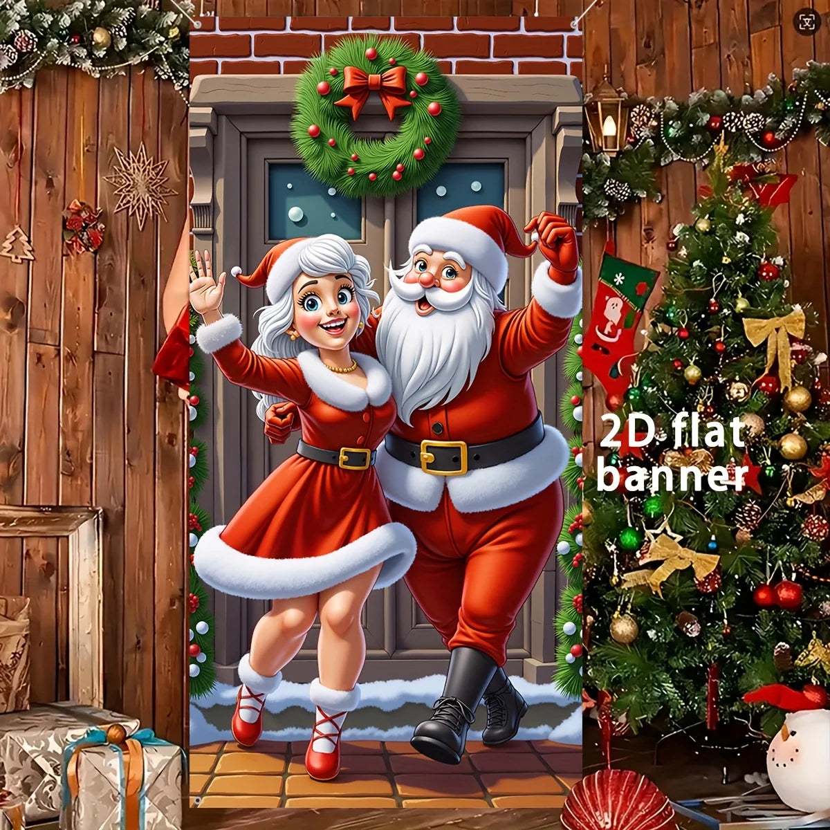 Santa and Mrs. Claus Door Banner