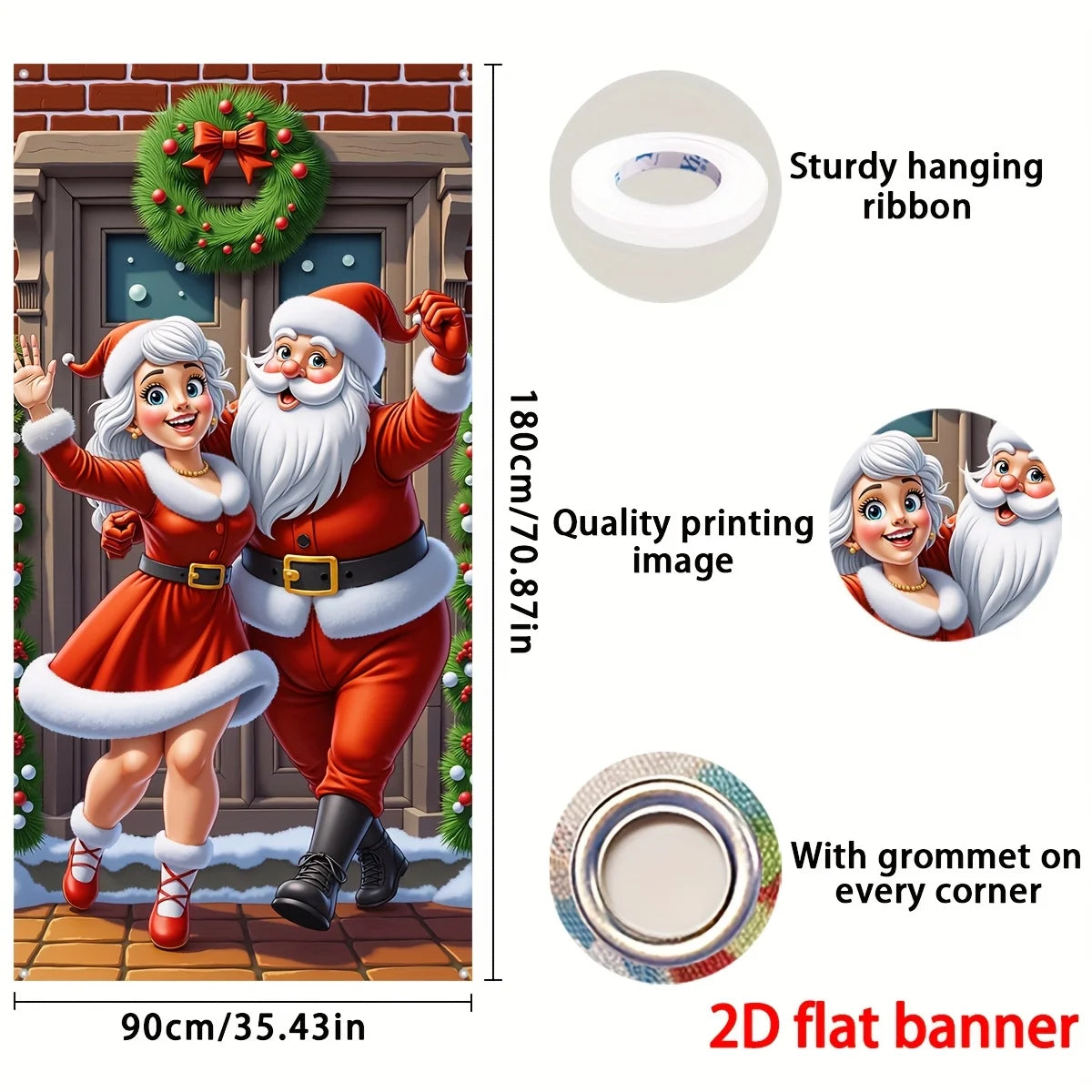 Santa and Mrs. Claus Door Banner