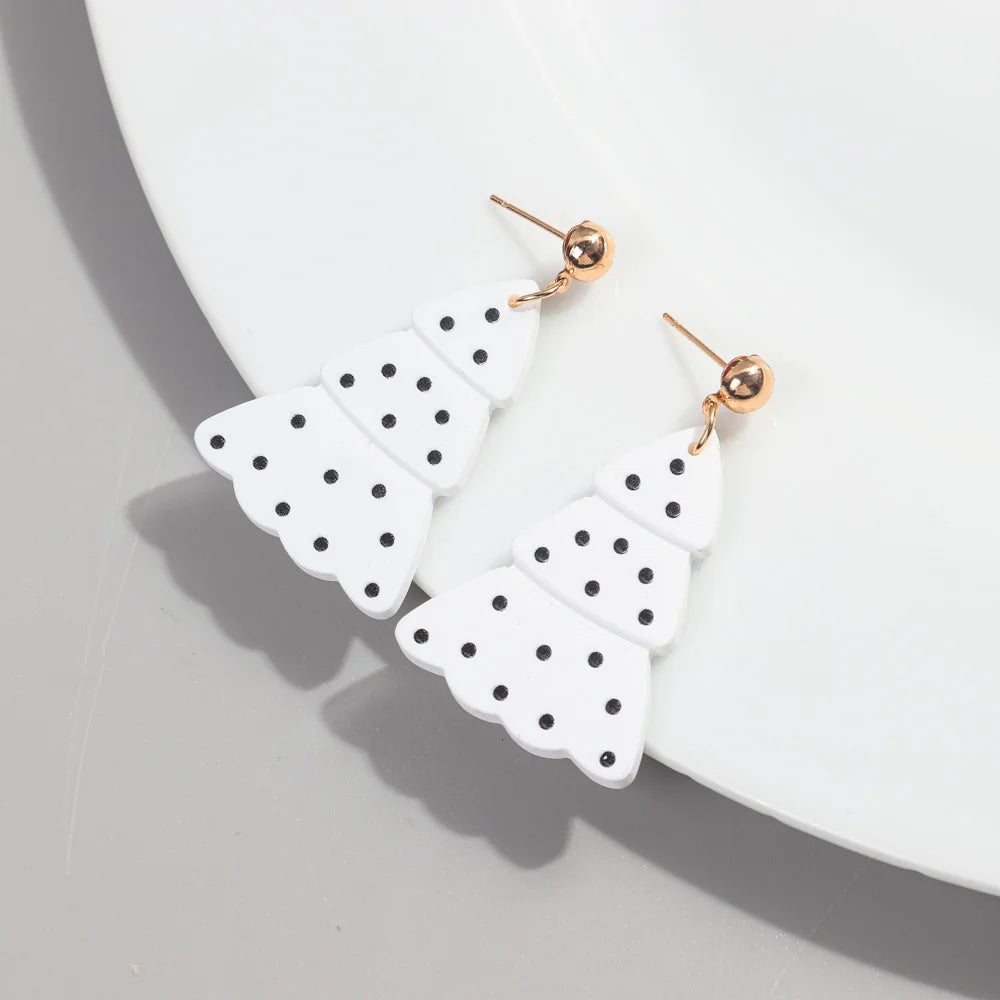 Glitter Acrylic Christmas Tree Earrings