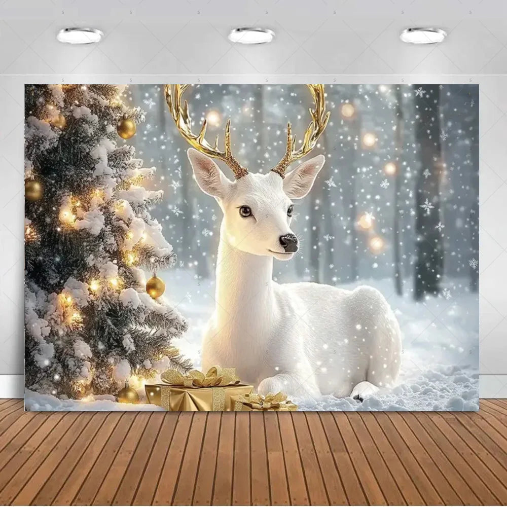 White Winter Christmas Photo Backdrop