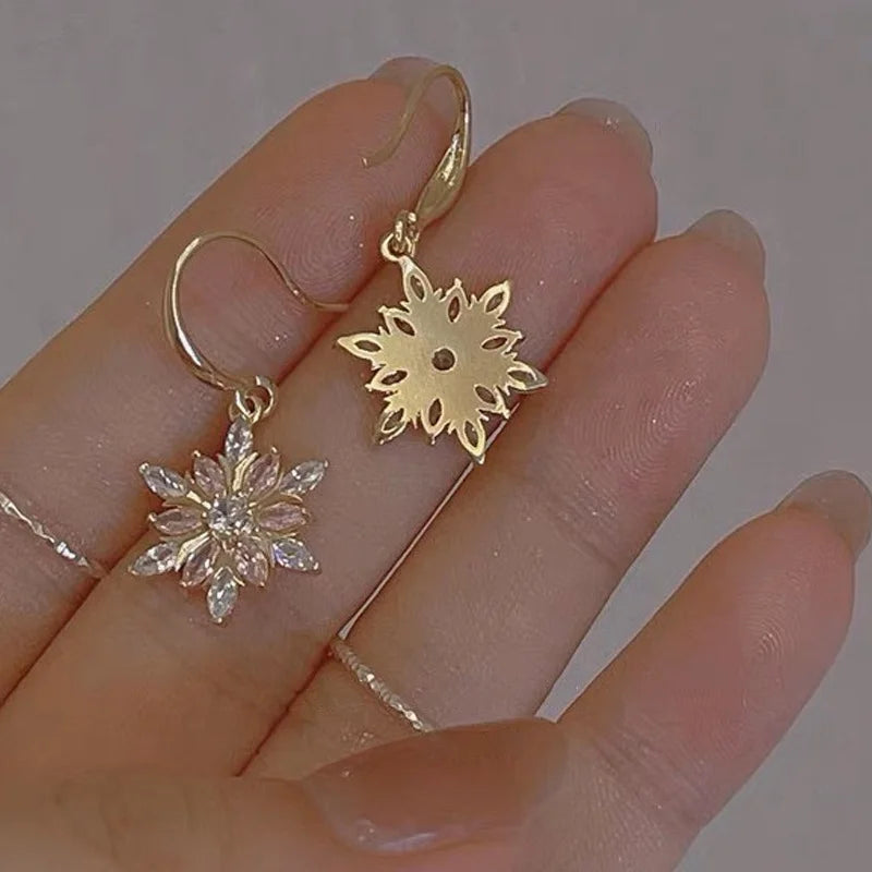 Gold-Tone Snowflake Earrings