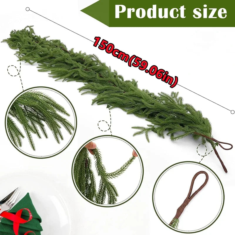 Lighted Norfolk-Style Pine Garland