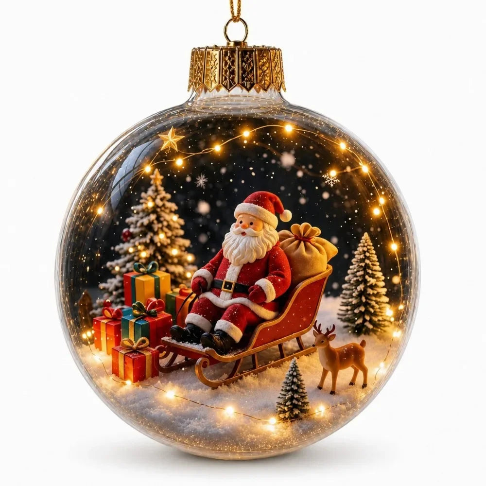 Clear Christmas Scene Ball Ornament