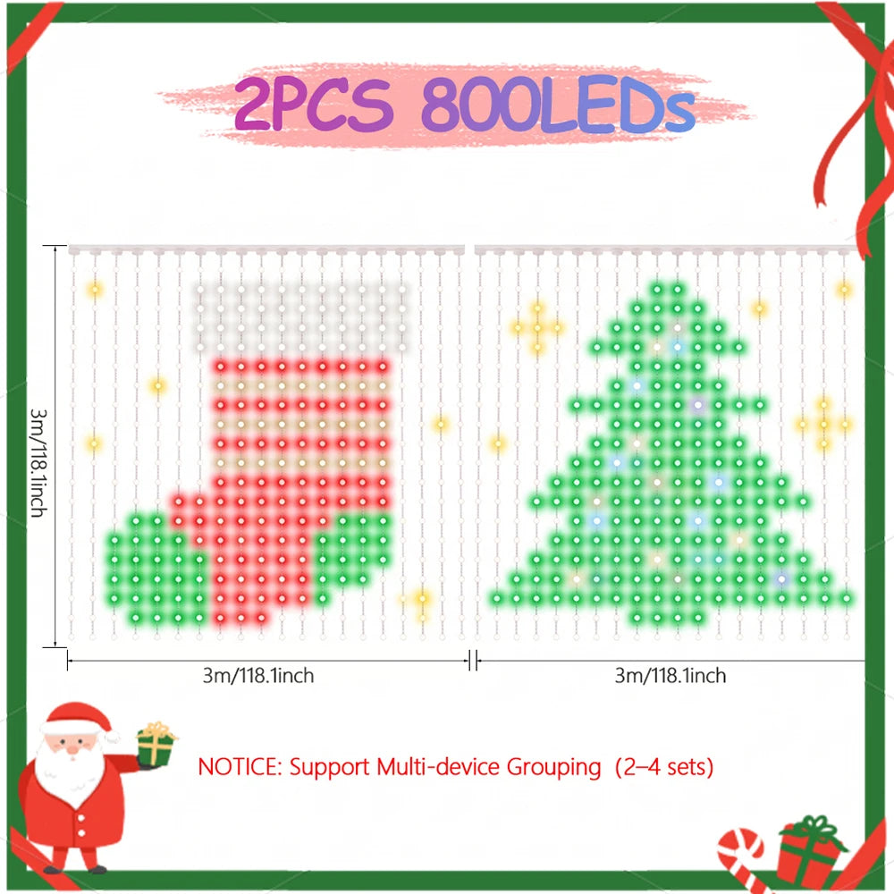 RGBIC Color-Changing Curtain Lights
