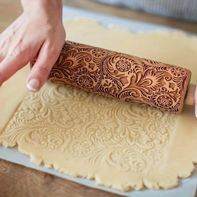 Snowflake Embossed Rolling Pin