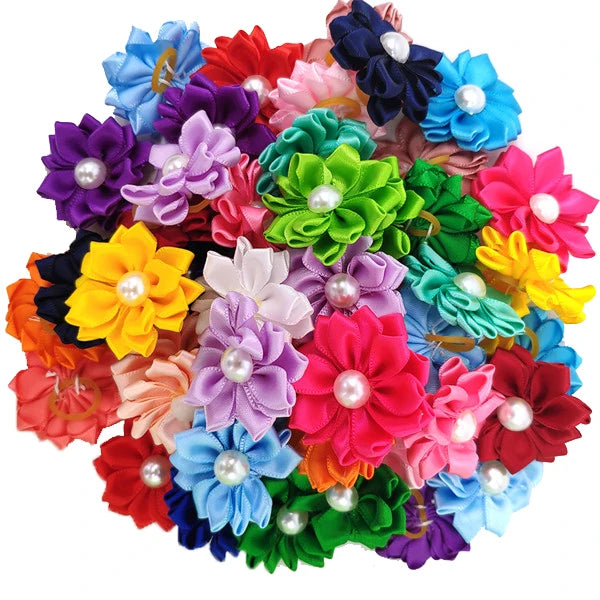 Christmas Pet Hair Bows — Mixed Set of 20
