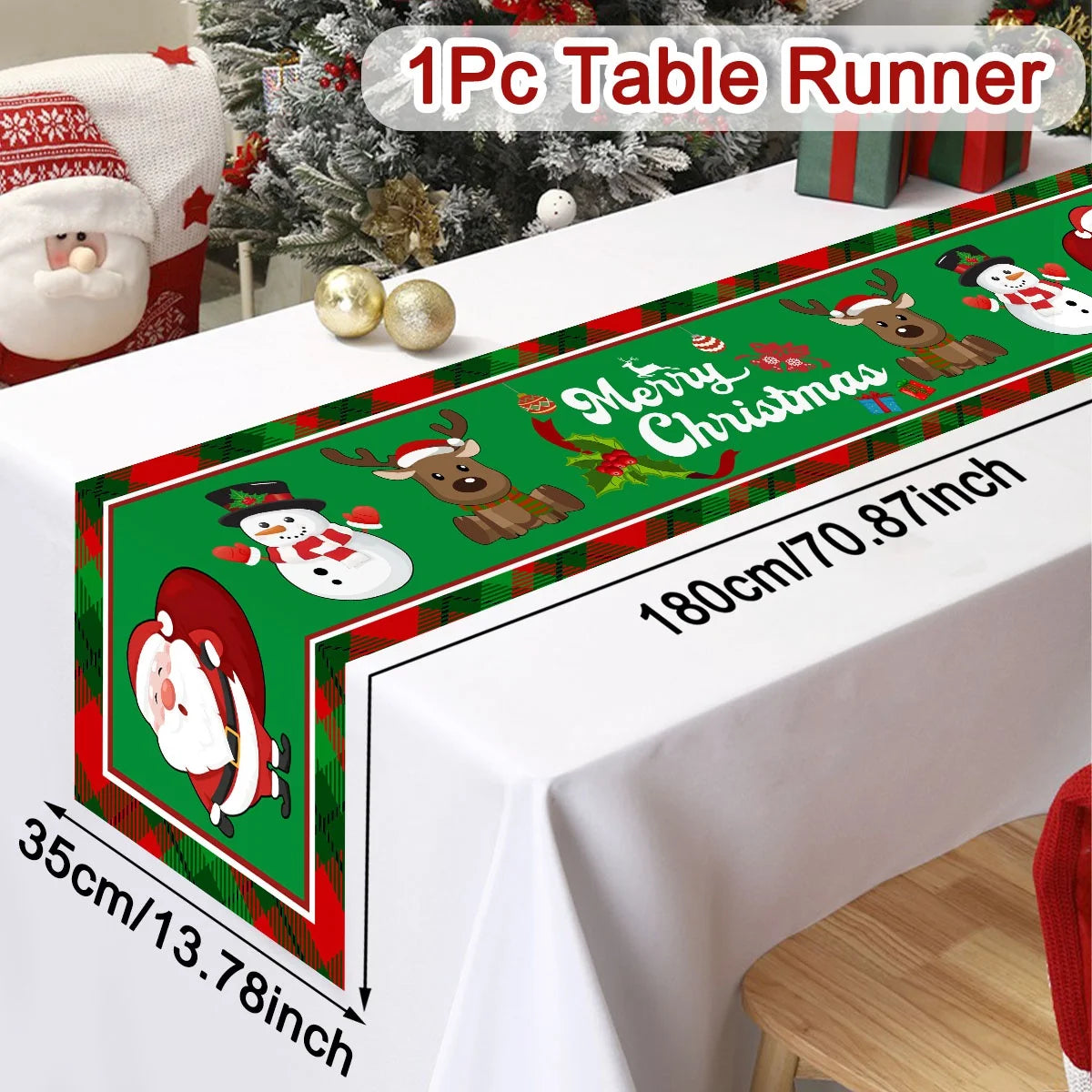 Santa & Holiday Motif Table Runner