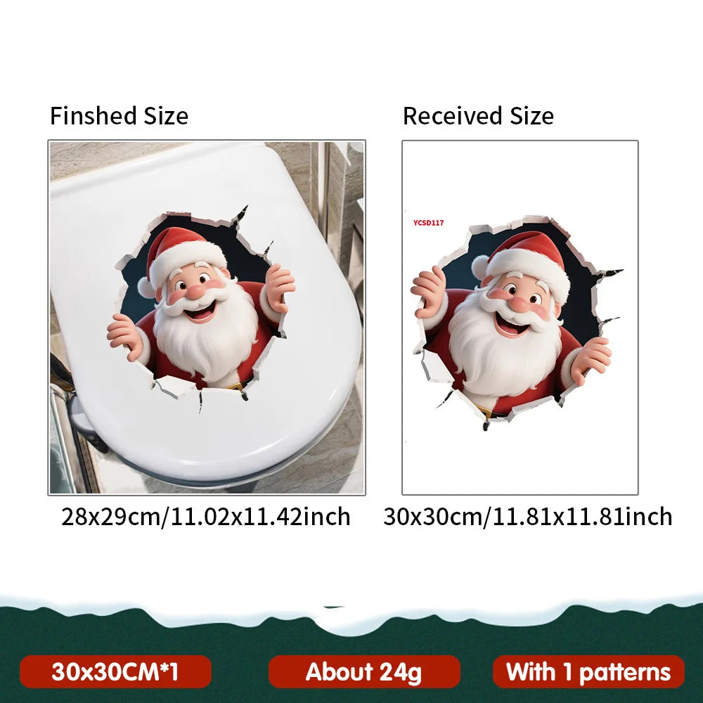 Santa and Reindeer Christmas Wall Decals