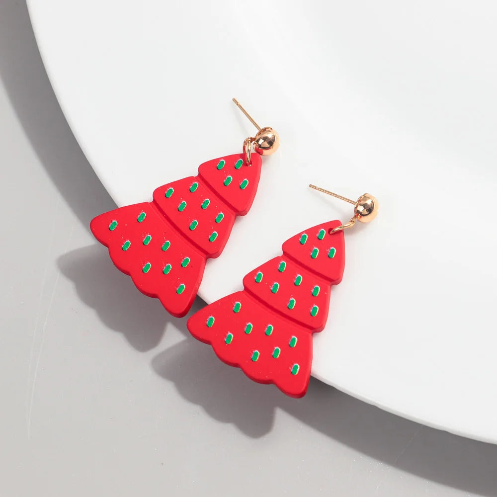 Glitter Acrylic Christmas Tree Earrings